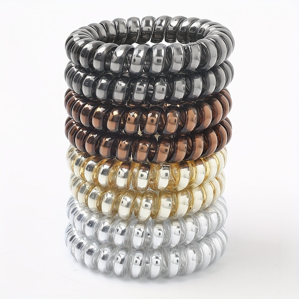 High Elasticity Resin Spiral Hair Tie Set