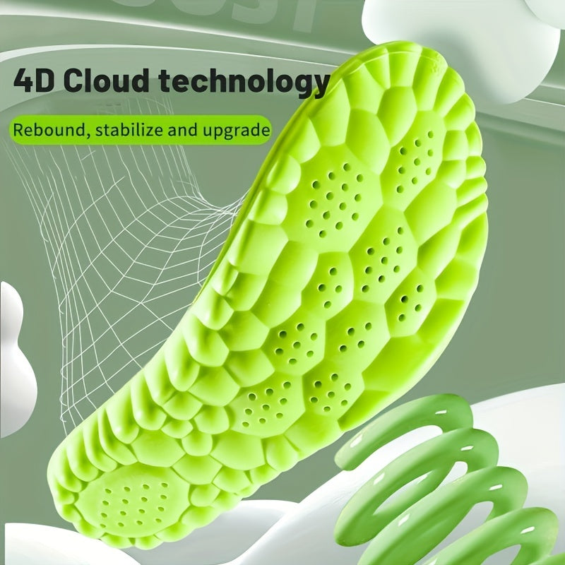 4D Orthopedic Sport Insoles Soft Breathable High elasticity Shock Absorption