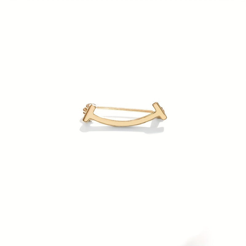 Smile Shape Brooch Pin Shirt Collar Decoration Female