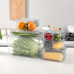 3pcs Refrigerator Storage Box Transparent Food Fresh-keeping Kitchen Accessories