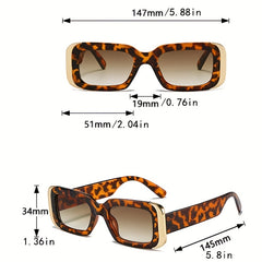 Y2K Square Sunglasses HipHop Block Glasses UV400