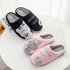 Cartoon Cat Memory Foam Slippers, Cozy Unisex Indoor House Shoes