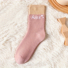 5 Pairs Letter Print Socks Mid Tube Women's Stockings
