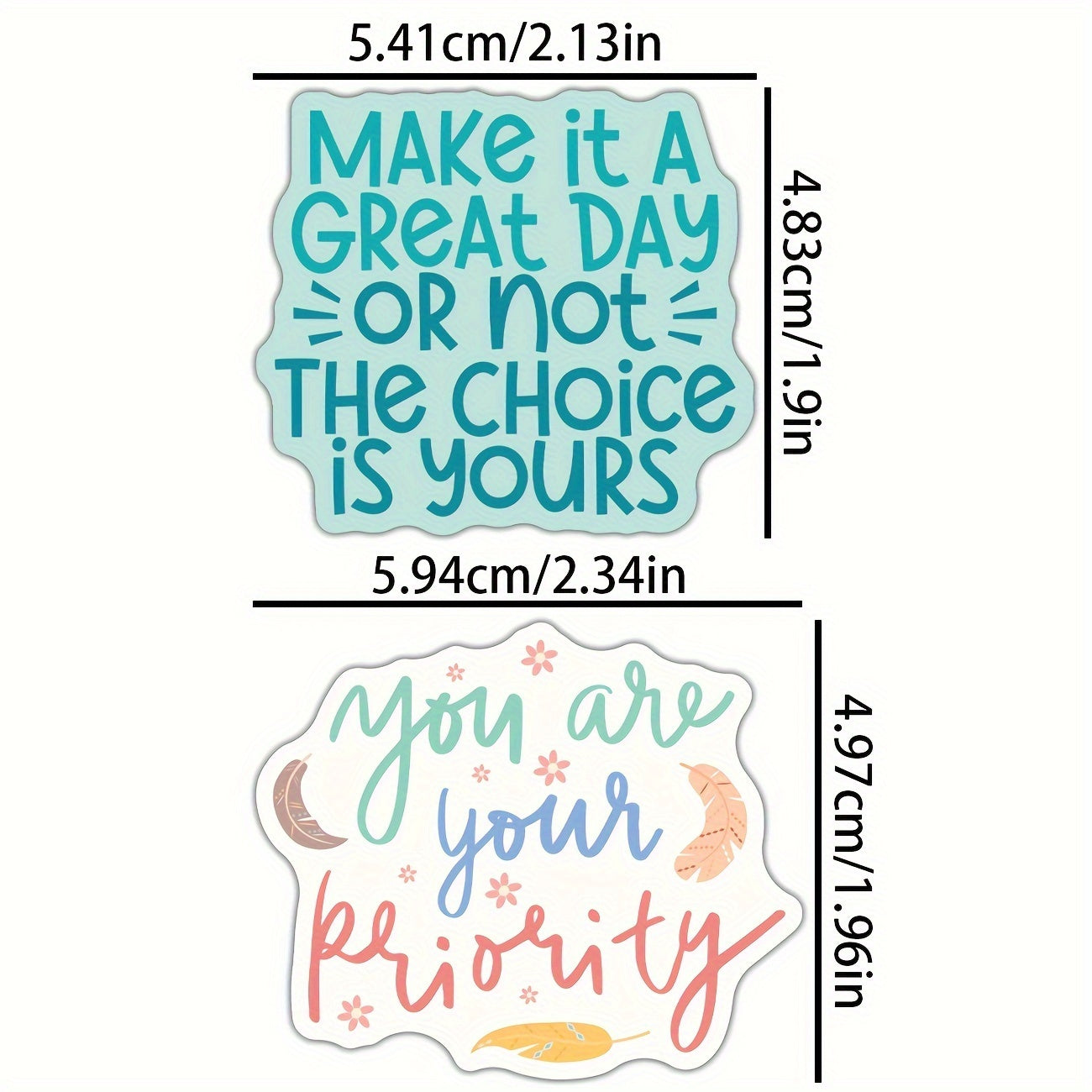100pcs Motivational Stickers Pack - Positive Quotes Vinyl Stickers