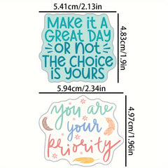 100pcs Motivational Stickers Pack - Positive Quotes Vinyl Stickers