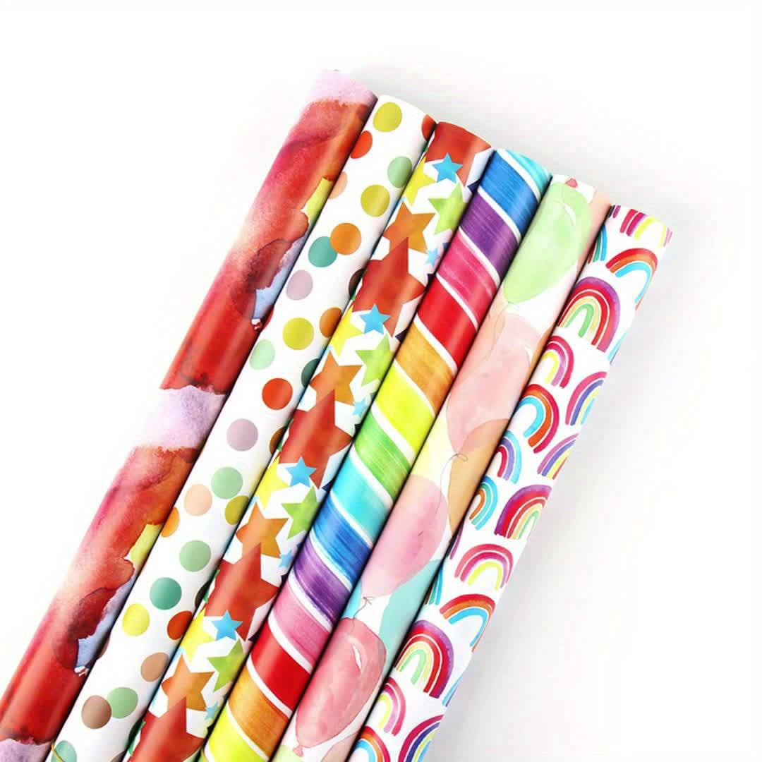 6pcs Love Rainbow Small Gravel Wrapping Paper Set