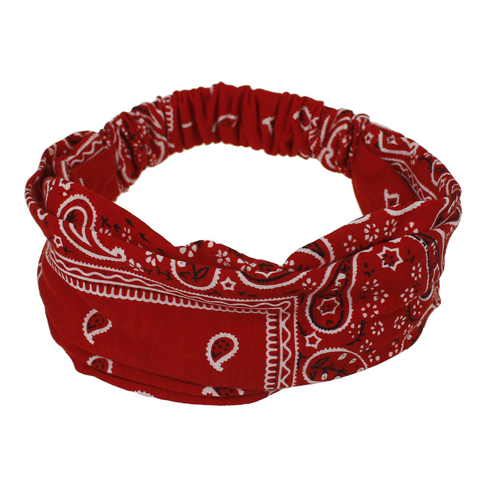 Men's Vintage Print Hair Band Elastic Band Sport Headband
