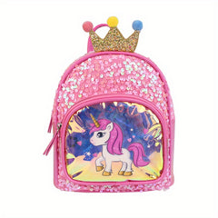 Kids Sequin Unicorn Crown Backpack for School