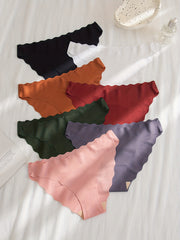 7pcs Scallop Trim Seamless Intimates Panties Women's Lingerie