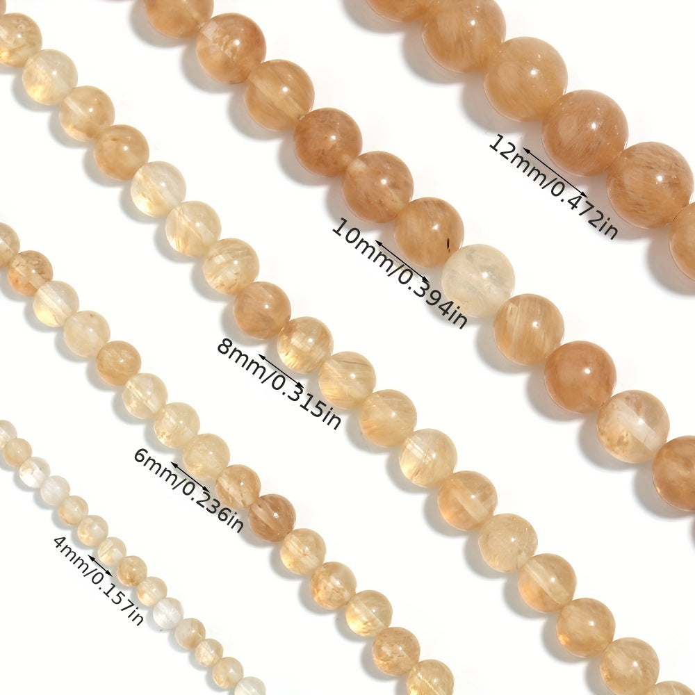 Natural Brown Crystal Round Beads 4-12mm