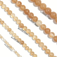 Natural Brown Crystal Round Beads 4-12mm
