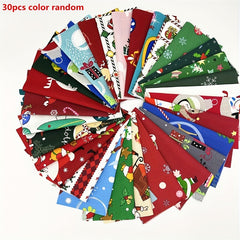 30pcs Christmas Series Patchwork Cloth Cotton Set for DIY Sewing Scrapbooking