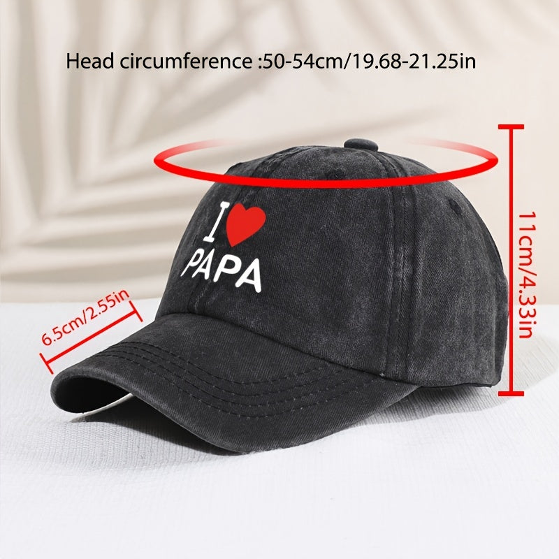 Children's Vintage I Love Dad Baseball Cap Sunscreen Sunshade Peaked Cap