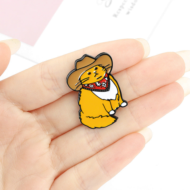 Cat Funny Enamel Pins for Bags Jackets Hat Decoration
