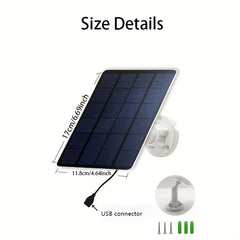 3W 5V USB Solar Camera Charging Plate for Surveillance Camera
