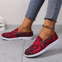 Scary Halloween Pattern Slip On Skate Shoes Soft Shock Absorption Loafers
