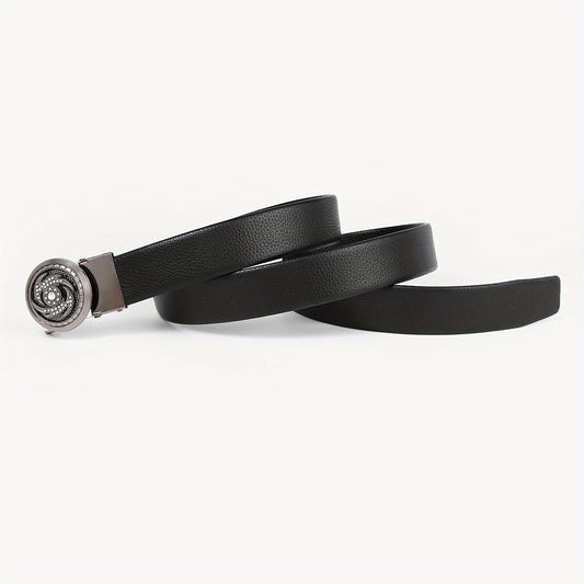 Men's Leather Belt with Rhinestone Buckle