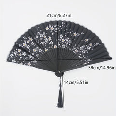 Vintage Flower Folding Fan Dance Performance Fan
