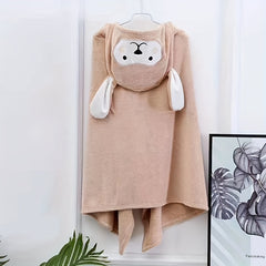Kids Bath Towel Quick Drying Soft Hooded Cloak Bathrobe