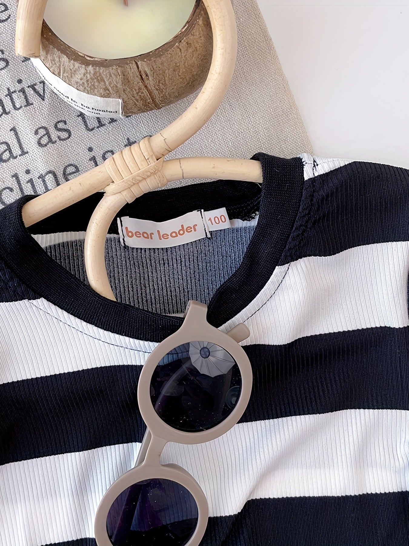 Girls' Striped Print Sleeveless Dress Slim Fit
