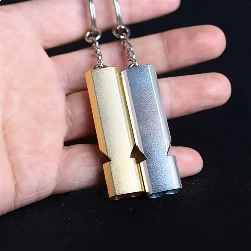 6pcs Double Frequency Alloy Aluminum Emergency Survival Whistle Keychain