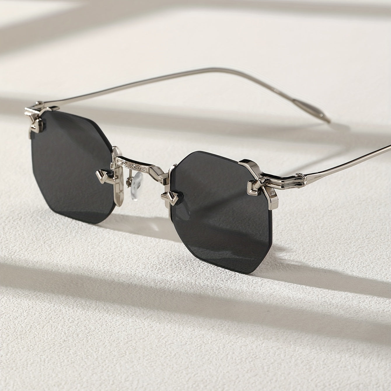 Men's Metal Rimless Sunglasses UV Protection