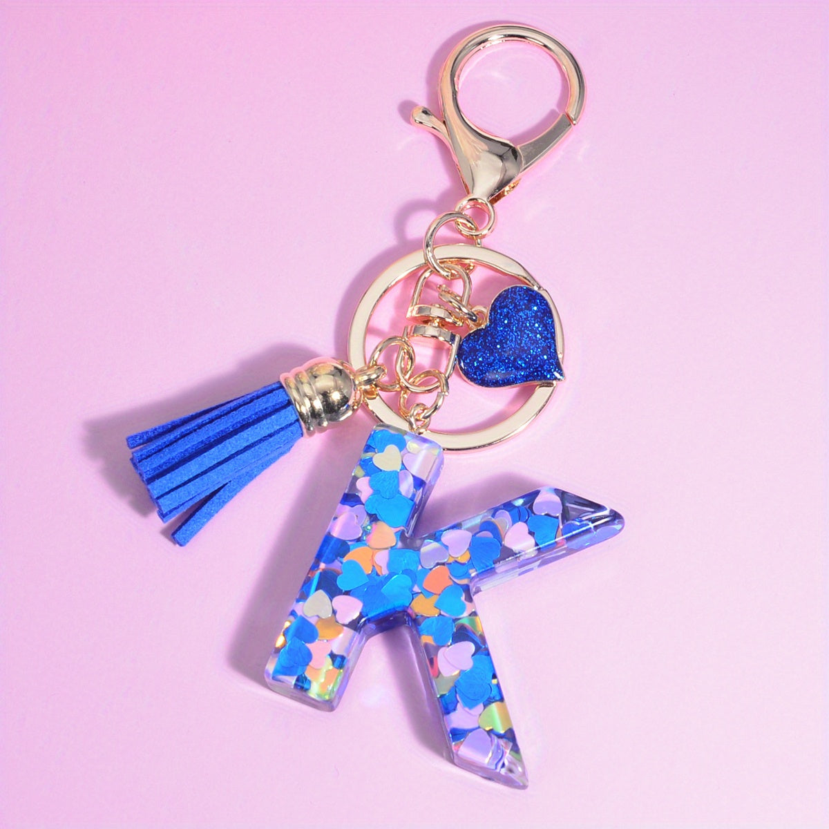 Initial Letter Keychain Sequins Key Chain Purse Bag Backpack Car Key Charm