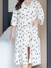  Butterfly Print Cami Nightdress & Belted Nightgown Set