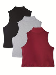 3-Piece Plus Size Casual Tank Top Set