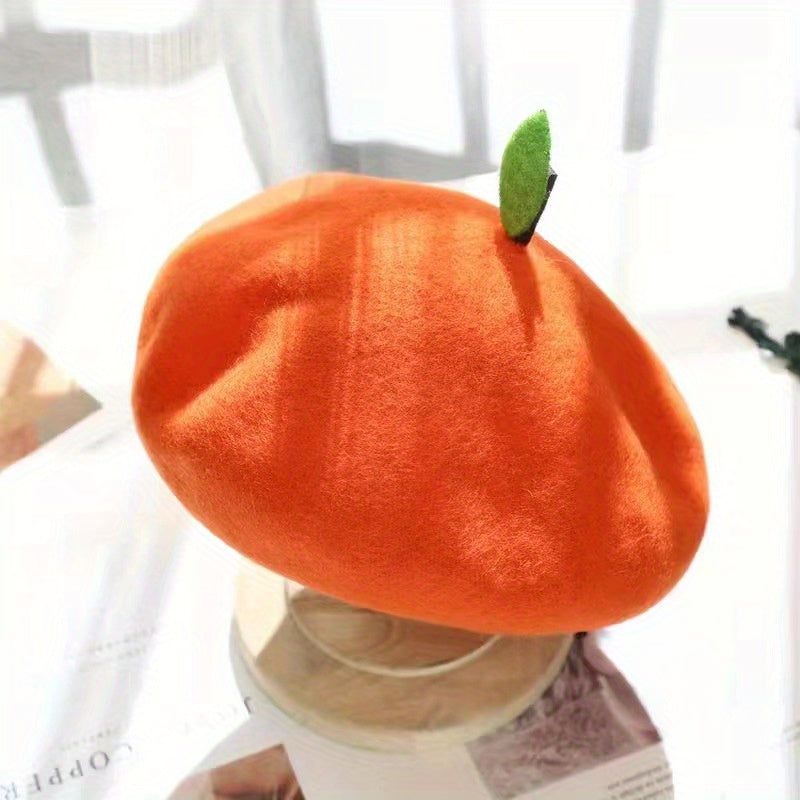 Vintage Orange Fruit Beret Candy Lightweight Painter Hats For Women