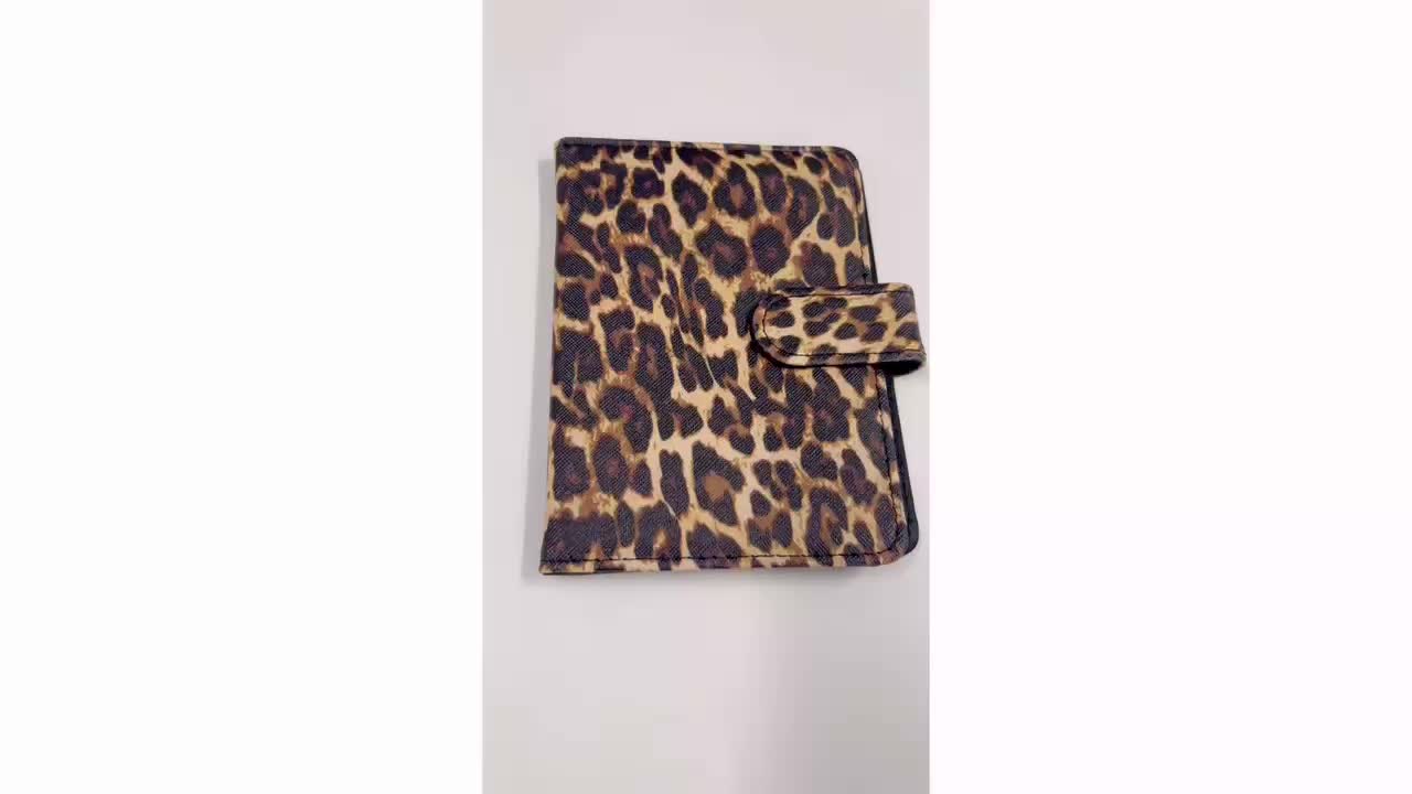 Leopard Print PU Leather Passport Holder - Lightweight Portable Case