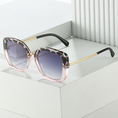 Leopard Square Sunglasses Vintage Eyewear Y2K Metal Driving Eyeglasses