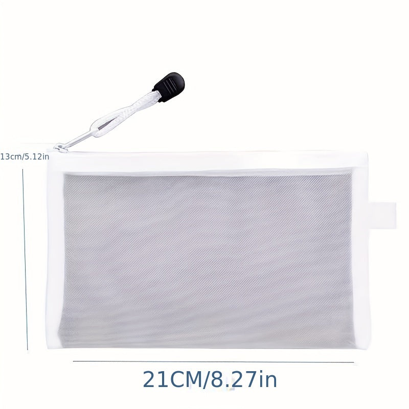 1pc Transparent Mesh Pen Bag Large Capacity Pencil Bag
