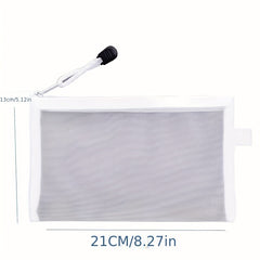 1pc Transparent Mesh Pen Bag Large Capacity Pencil Bag