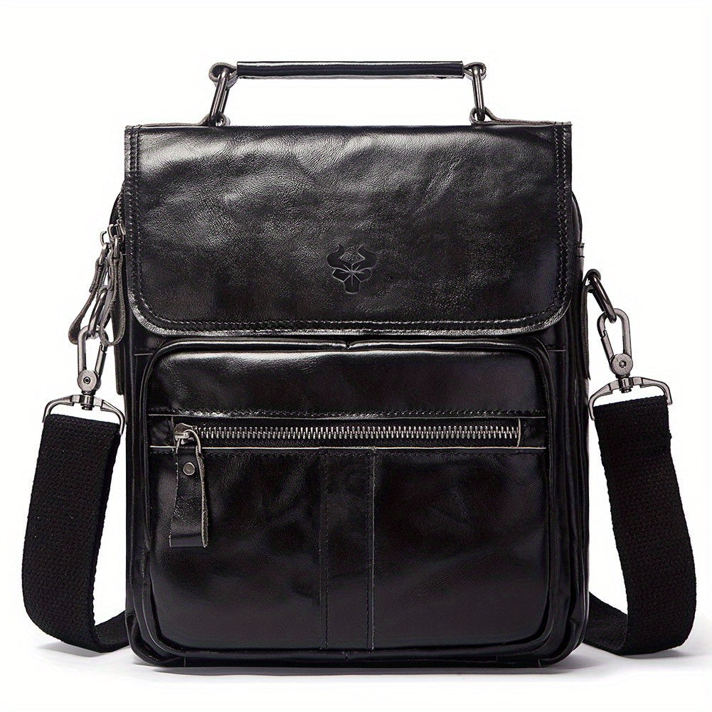 HUMERPAUL Leather Shoulder Bag Retro Top Layer Cowhide Crossbody Bag