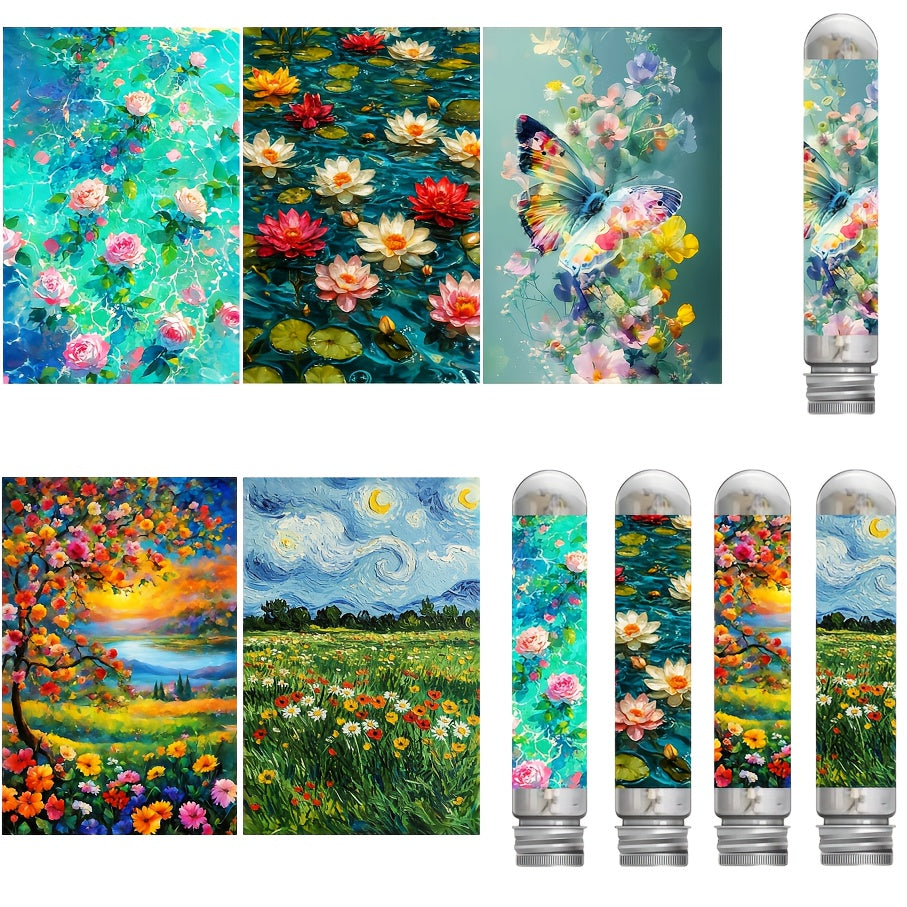 5 Packs Adult Mini Test Tube Puzzle Jigsaw Flowers Game Home Decor Display