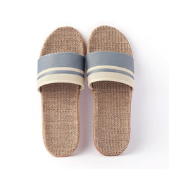 Men's Linen Open Toe Slippers Lightweight Indoor Outdoor