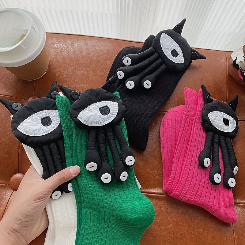 Women's Doll Decor Comfy Mid Tube Socks Stockings Hosiery