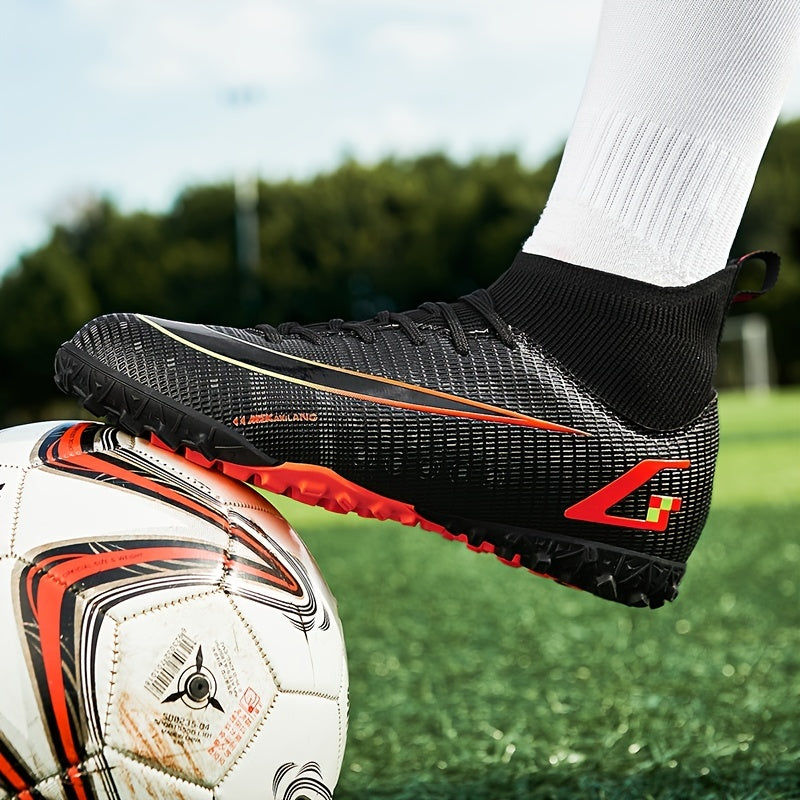 Men's High Top TF Cleats Lightweight Sport Shoes for Soccer Running
