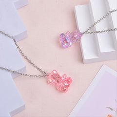 3pcs Acrylic Bear Sweater Chain Necklace