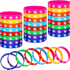 8pcs Colorful Silicone Bracelet Stretch Wristband Waterproof Wrist Band