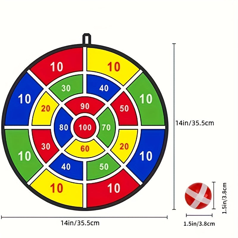 Kids Dart Board Set with 12 Sticky Balls - Fun Indoor Outdoor Party Game