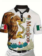 Eagle Snake Pattern Men's Short Sleeve Shirt