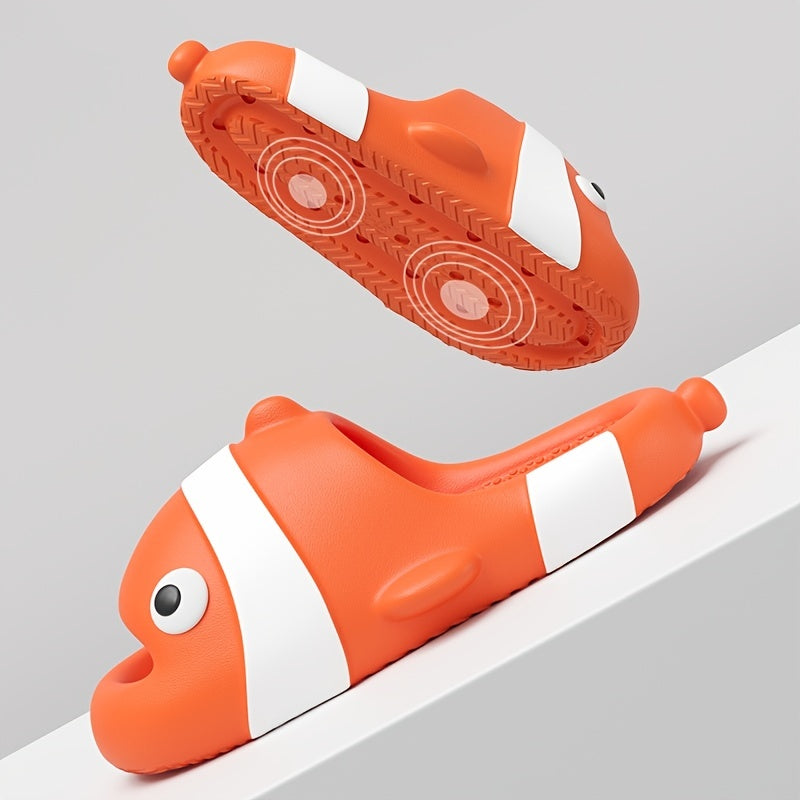 Summer Thick Sole 3D Cartoon Fish Men Slippers Home Indoor Beach Slides