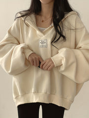 Solid Active Hooded Sweatshirts Fleece Lined Hoodie Women's Clothing