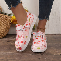 Women's Heart Skate Shoes Dwarf Pattern Flat Canvas Shoes