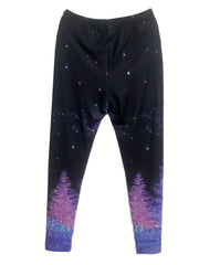 Starry Sky Skinny Leggings Elastic Waist Stretchy Women's Clothing