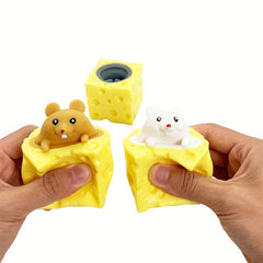 Creative Cheese Mouse Cup Pinch Squirrel Decompression Toy