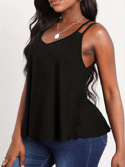 Casual V Neck Summer Dual Straps Cami Top