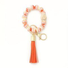 Colorful Beaded Bracelet Charms Tassel Decor Wrist Key Bag Pendant